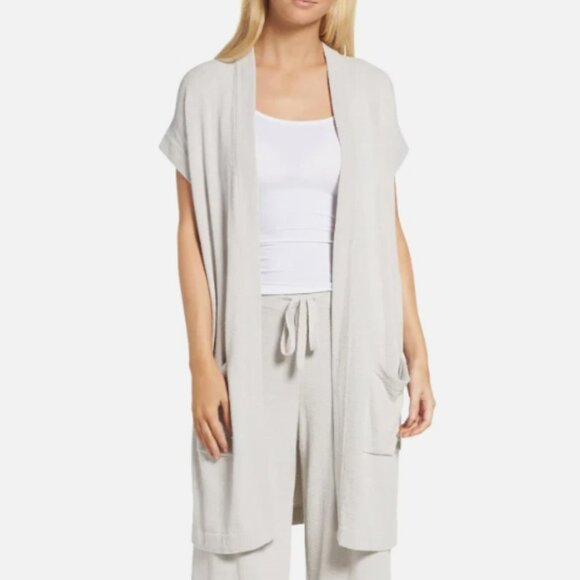 Barefoot Dreams Cozychic Ultra Lite Lounge Cardigan in Ivory Soft Cozy Sz Small - Picture 1 of 14